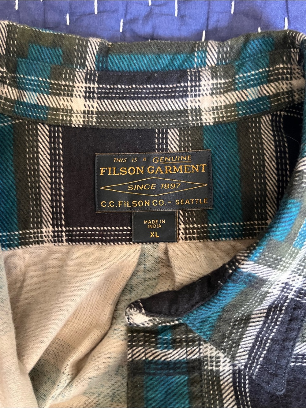 FILSON Men's Plaid Button-Up Shirt XL - Picture 3 of 3